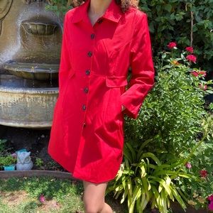 Beautiful Cherry Red Timeless Trenchcoat